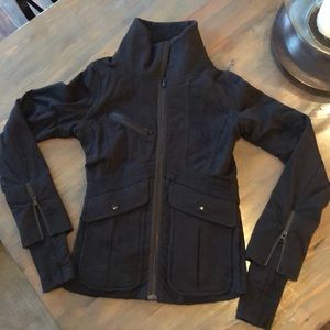 Lululemon Black Moto style fitted jacket